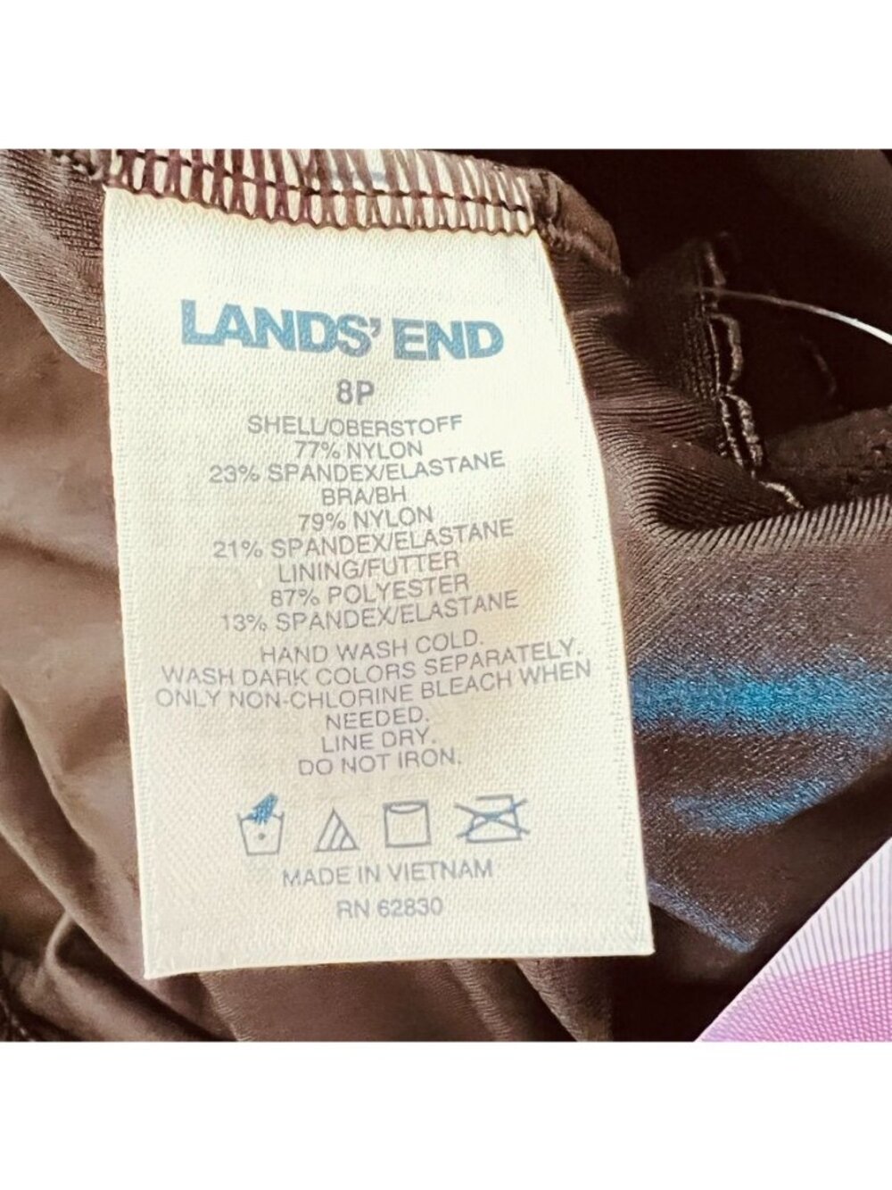 Lands End Womens Sz 8P Sweetheart Wrap Underwire Petite Tankini Top - Picture 6 of 14
